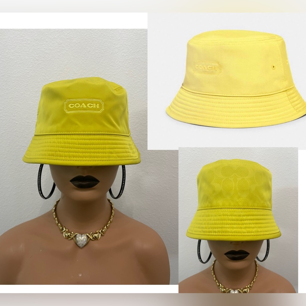 New! Coach Reversible Signature Nylon Bucket Hat (Authentic) Unisex